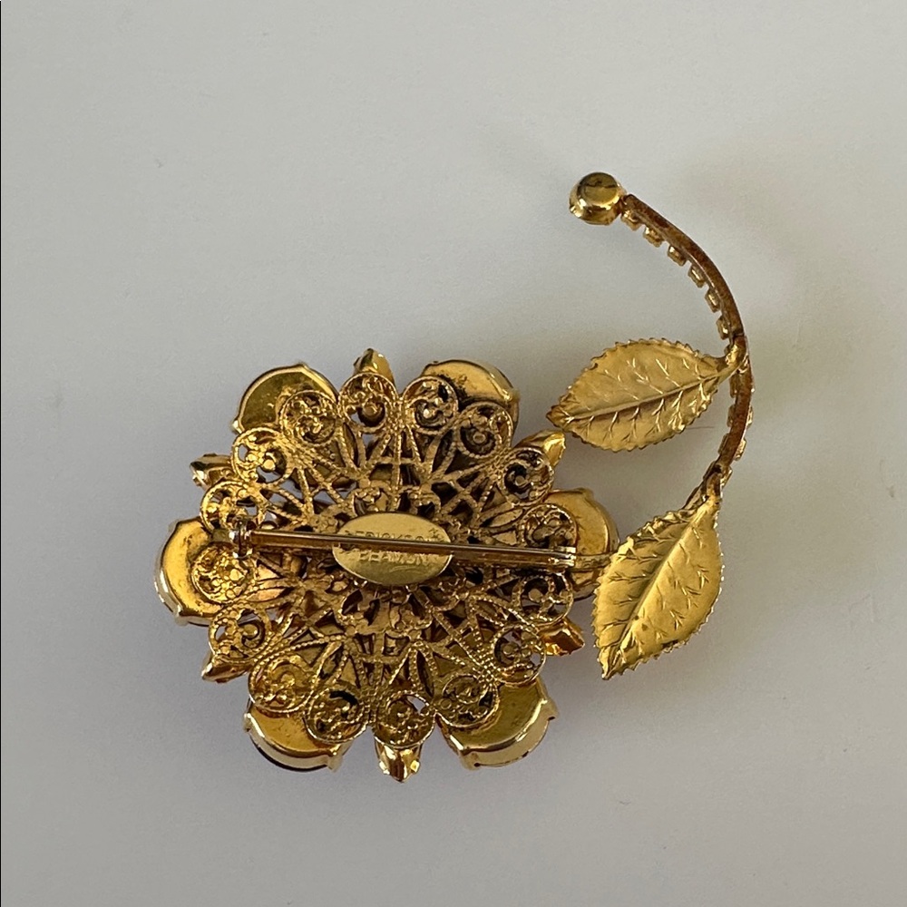 Erickson Beamon VINTAGE Rhinestone Flower Brooch - Picture 7 of 8